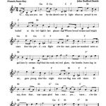 Free Lead Sheet – The Star Spangled Banner In 2019 | Free Sheet   Free Printable Piano Sheet Music For The Star Spangled Banner