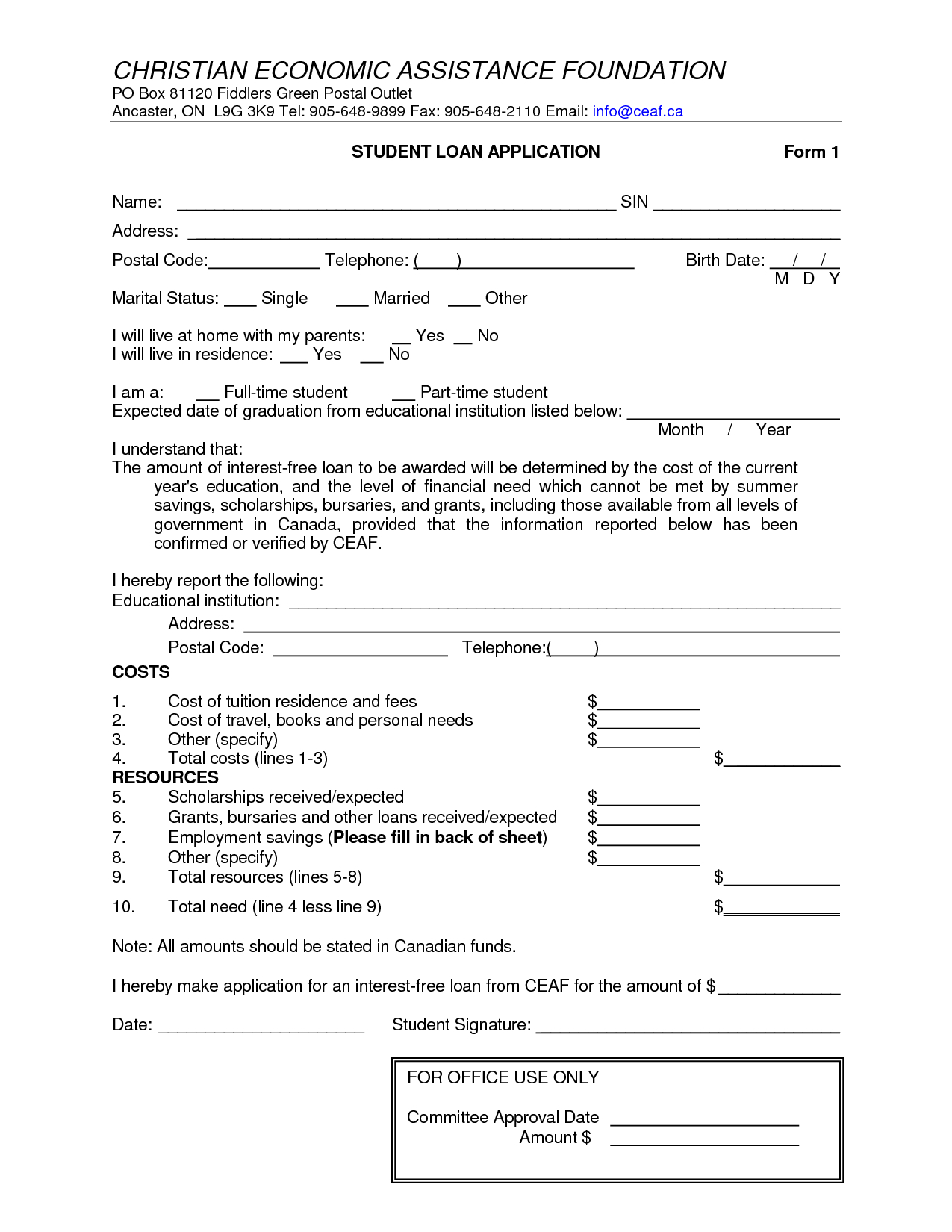 Free Printable Personal Loan Forms Free Printable A To Z