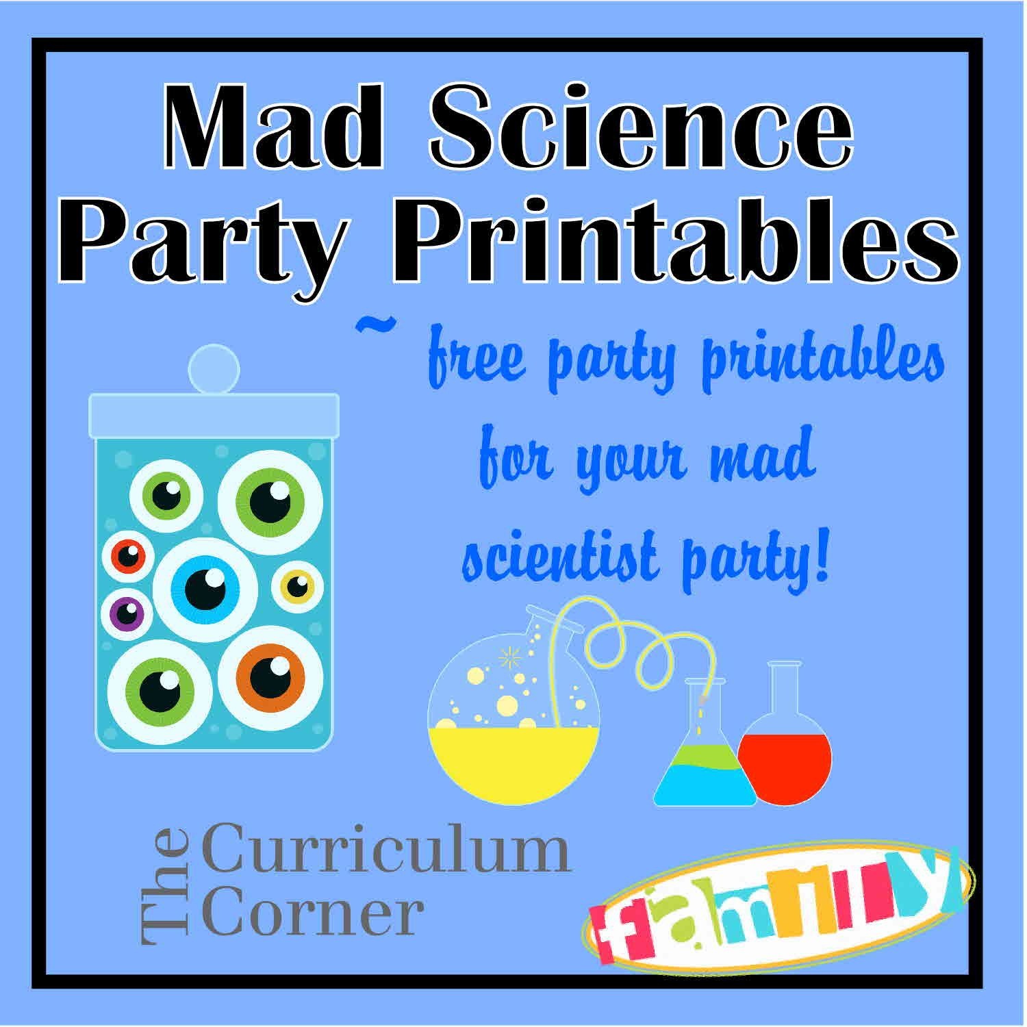 Free Mad Scientist Party Printables From Www - Free Printable Science Birthday Party Invitations