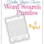 Free "make Your Own" Printable Wordsearch Puzzles – The Frugal   Free Printable Make Your Own Word Search