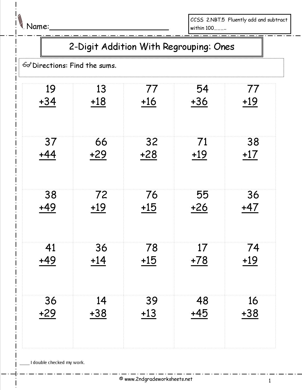 Free Math Worksheets And Printouts - Free Printable Double Digit Addition And Subtraction Worksheets
