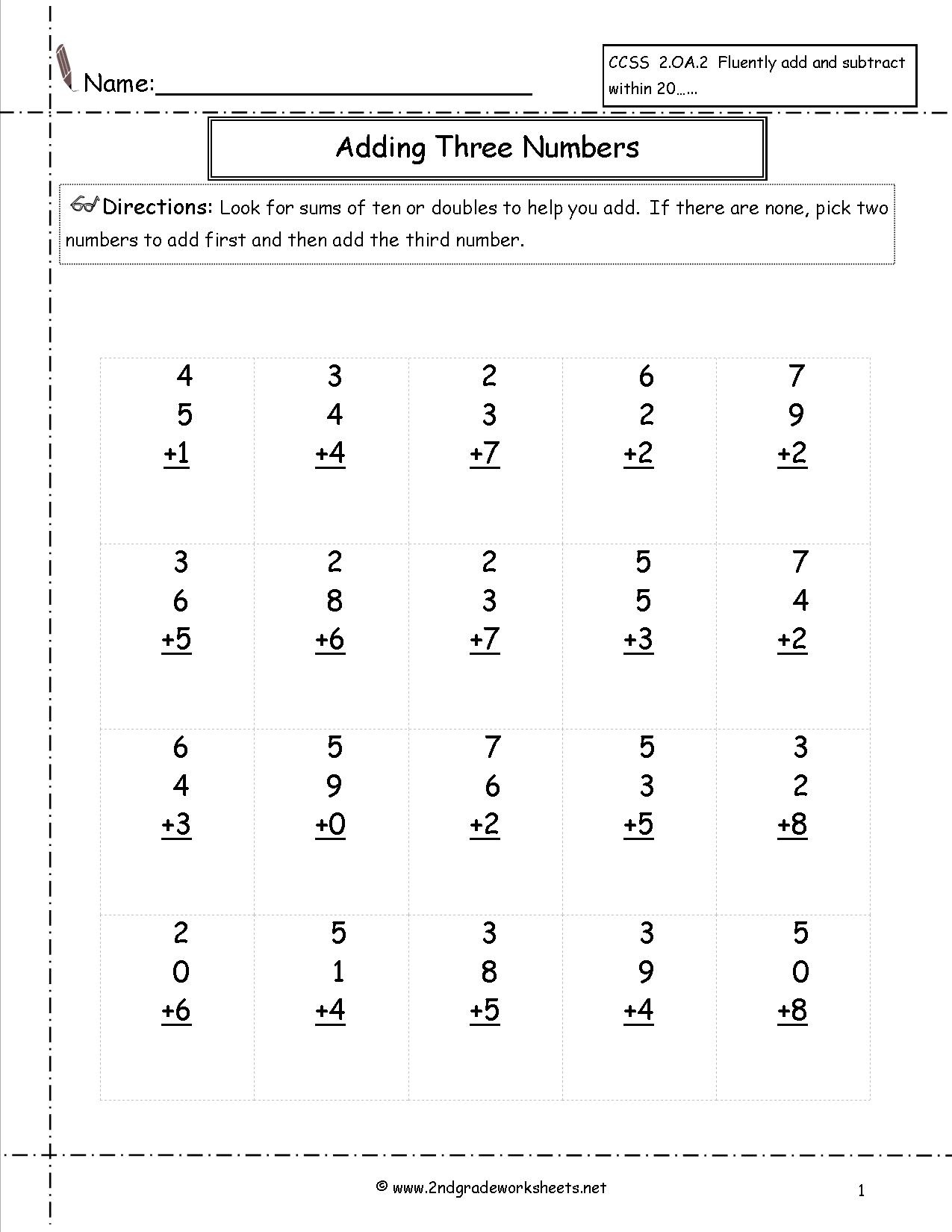 Free Math Worksheets And Printouts - Free Printable Second Grade Math Worksheets