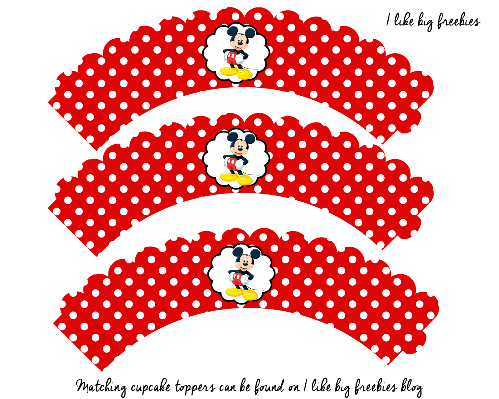 Free Mickey Mouse Cupcake Wrapper Printable | Digital Goodies - Free Printable Minnie Mouse Cupcake Wrappers