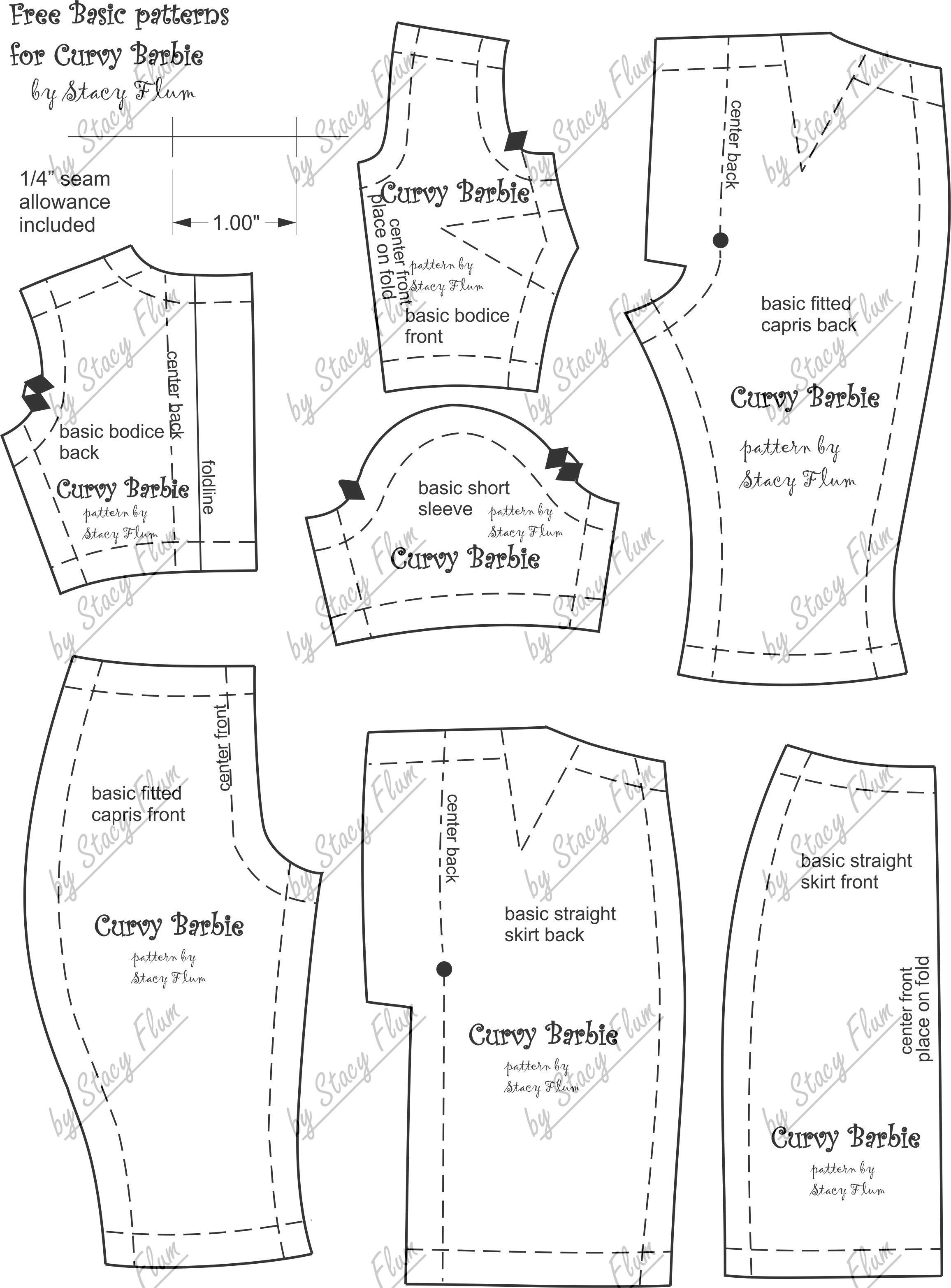 Free Pattern For Curvy Barbie. | Doll Clothes, Footwear And Ideas - Barbie Dress Patterns Free Printable Pdf