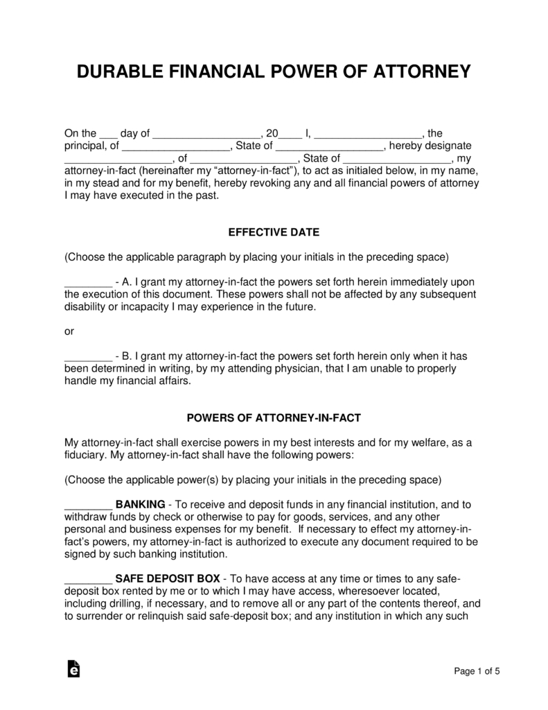 Free Power Of Attorney Forms - Word | Pdf | Eforms – Free Fillable Forms - Free Printable Power Of Attorney Form Florida