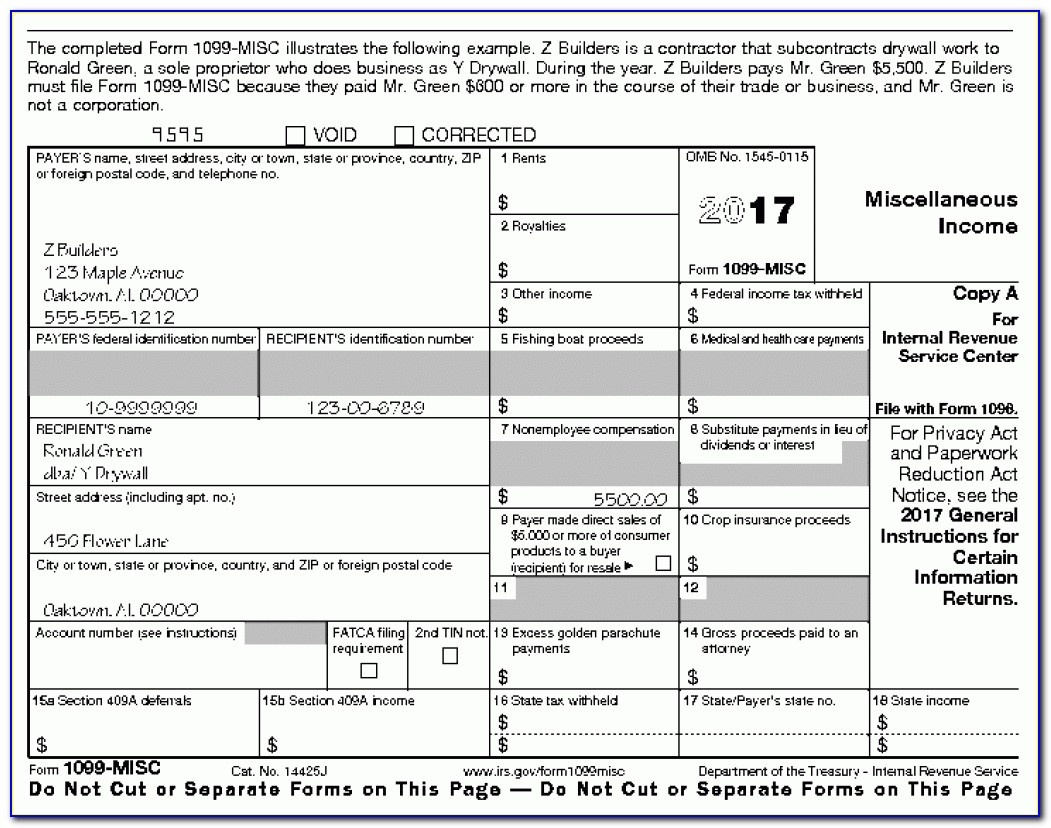 Free Printable 1099 Form Free Printable A to Z