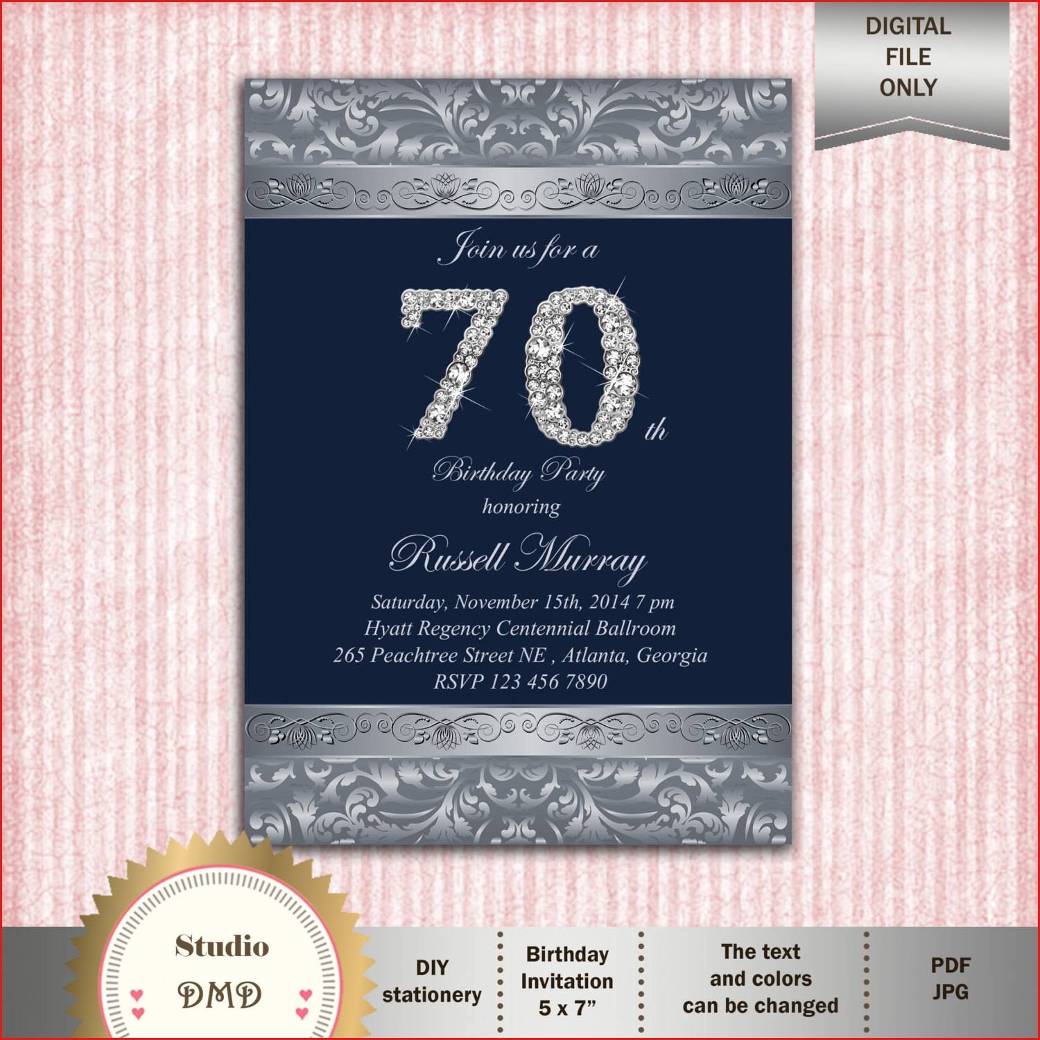 Free Printable 70Th Birthday Cards 70Th Birthday Party Invitations - Free Printable 70Th Birthday Party Invitations