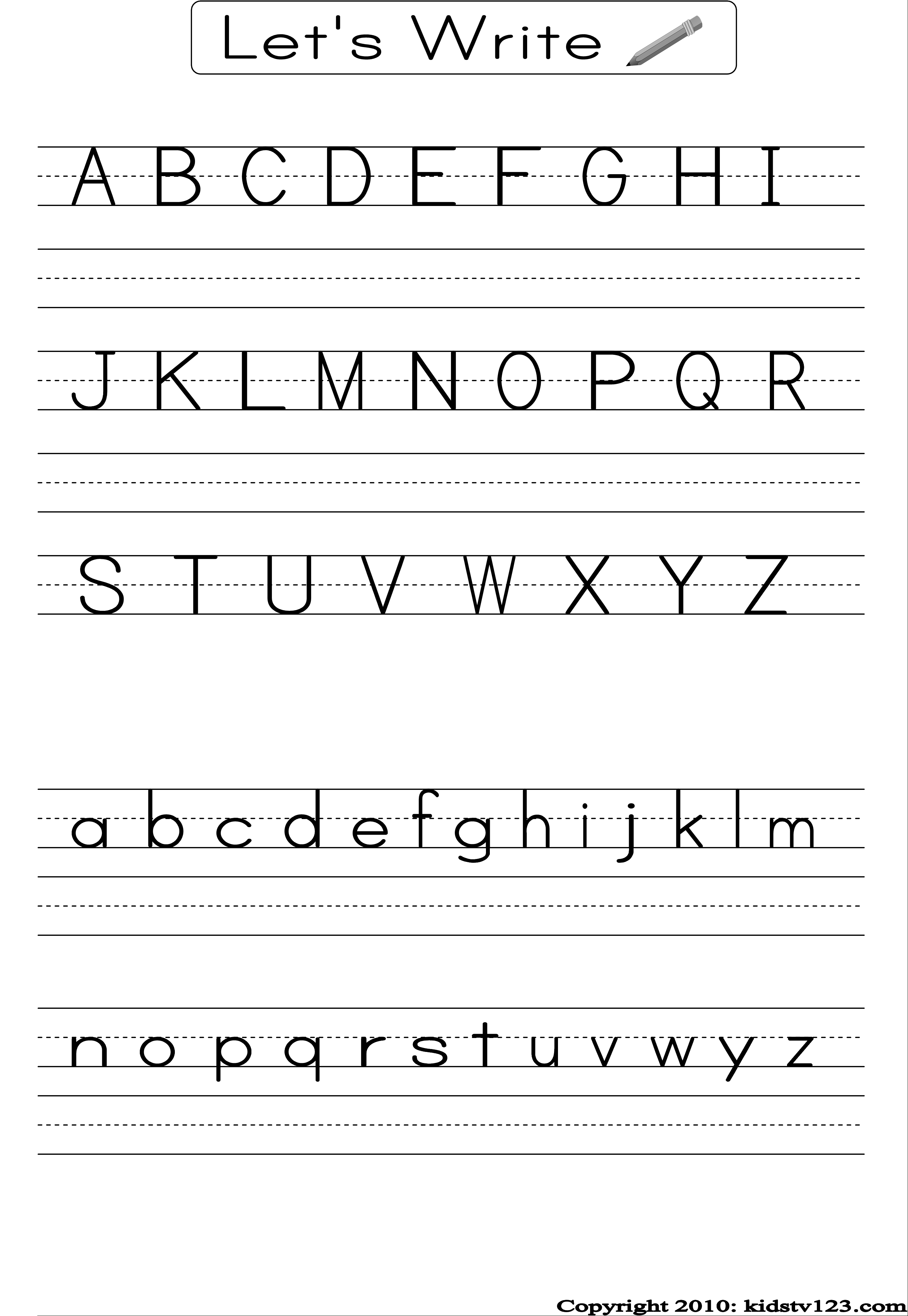 Free Printable Alphabet Worksheets, Preschool Writing And Pattern - Free Printable Alphabet Pages