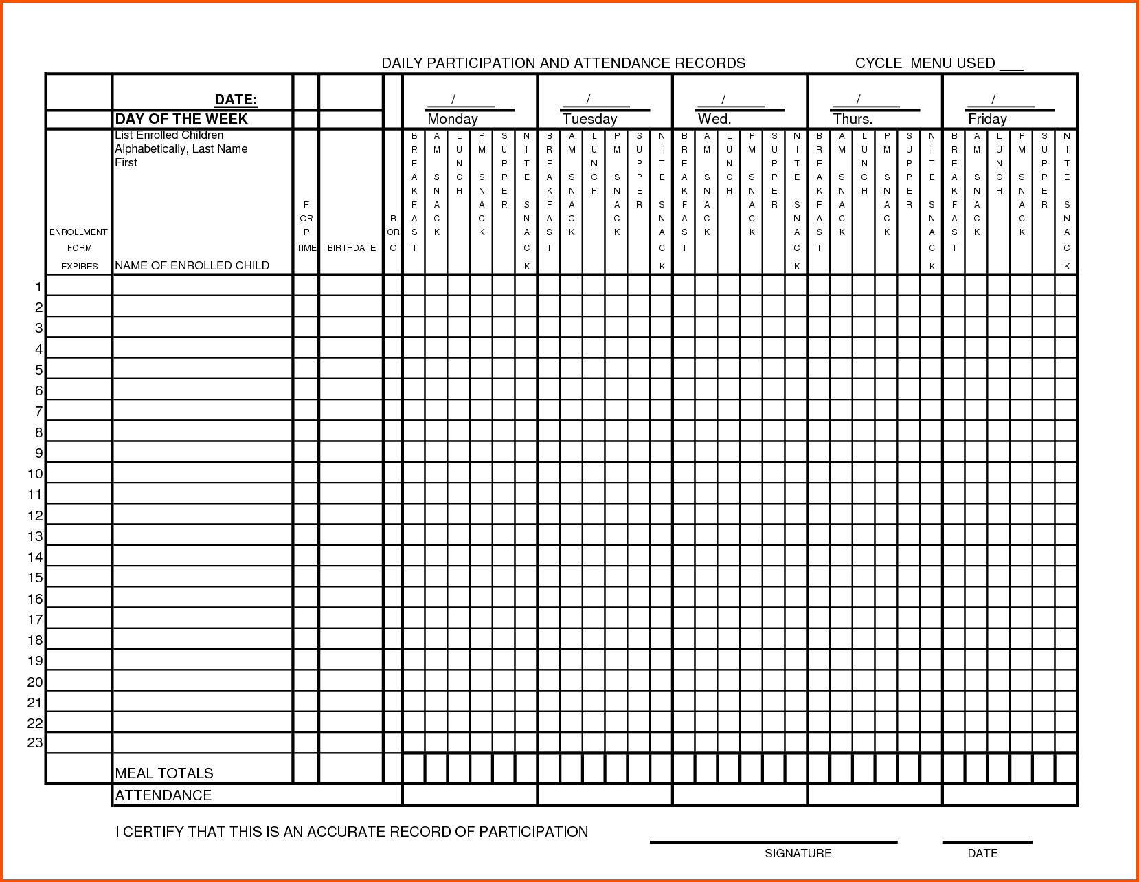 Free Printable Attendance Sheets For Teachers - Kaza.psstech.co - Free Printable Attendance Forms For Teachers
