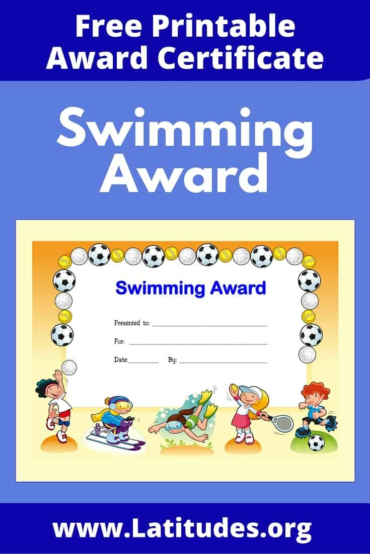 Free Printable Award Certificates For Kids | Acn Latitudes - Free Printable Swimming Certificates For Kids