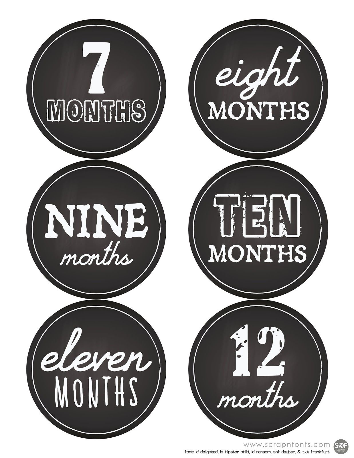 Free Printable Babies First Year Sticker Labels Or Use It To Count - Free Printable Months Of The Year Labels