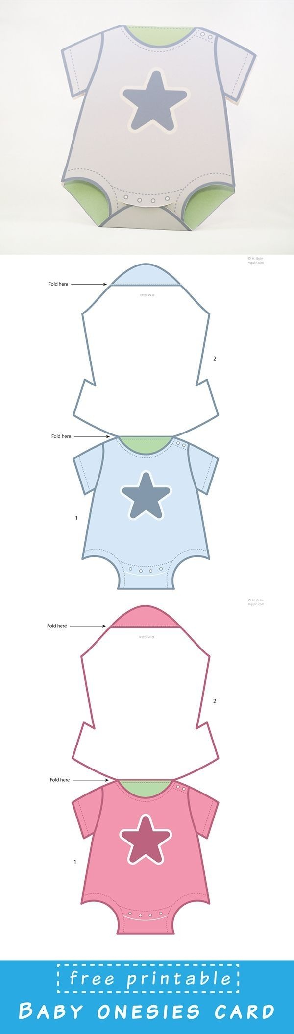 Free Printable Baby Onesies Card Template. Just Dowload And Assemble - Free Printable Onesie Pattern