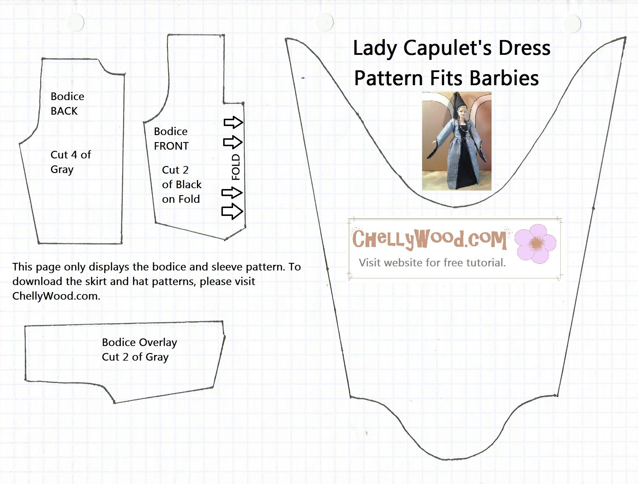 Free Printable Barbie Doll Clothes Patterns And Upcoming Contest - Free Printable Barbie Doll Sewing Patterns Template