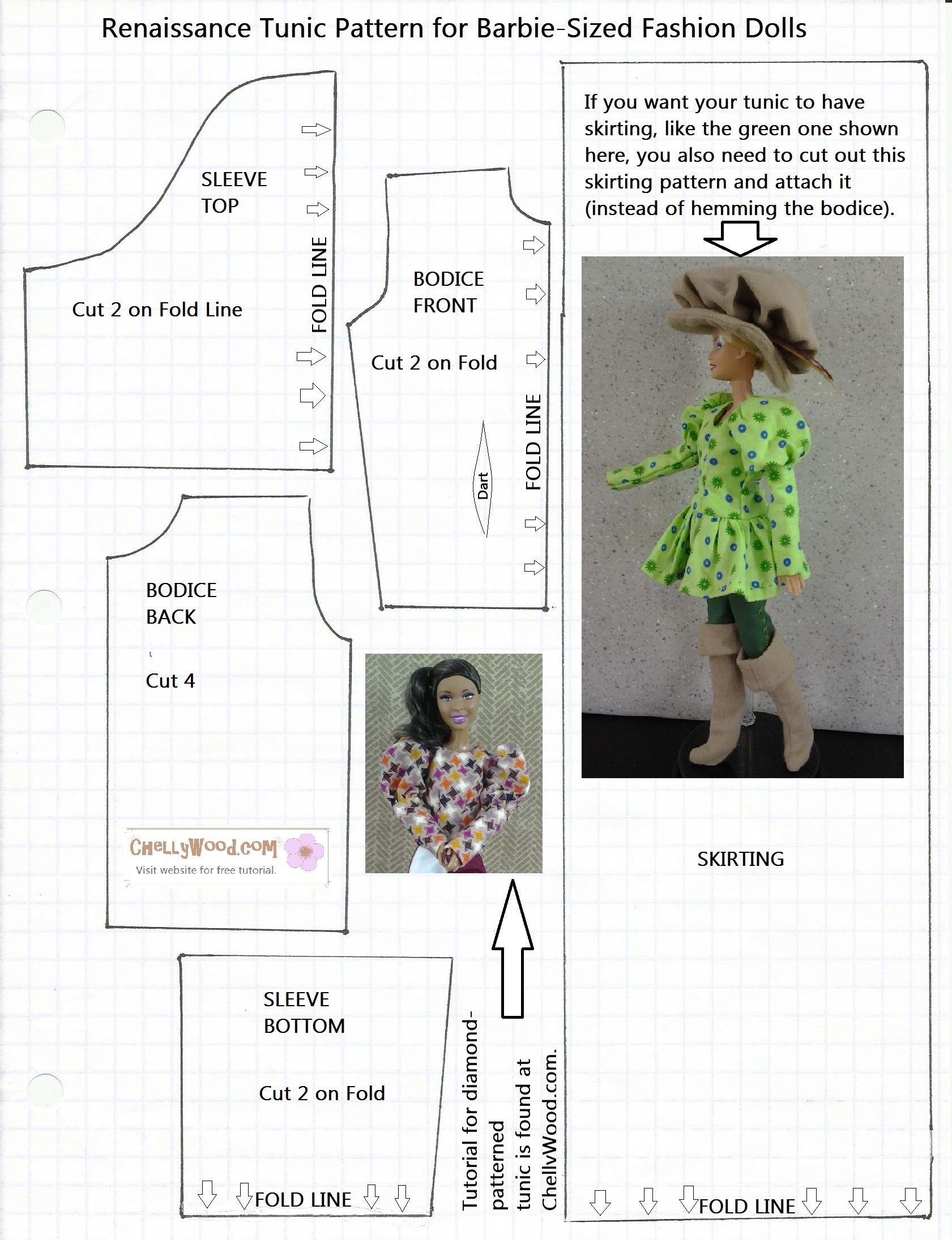 Free Printable Barbie Doll Clothes Patterns – Free, Printable Doll - Free Printable Barbie Doll Sewing Patterns Template