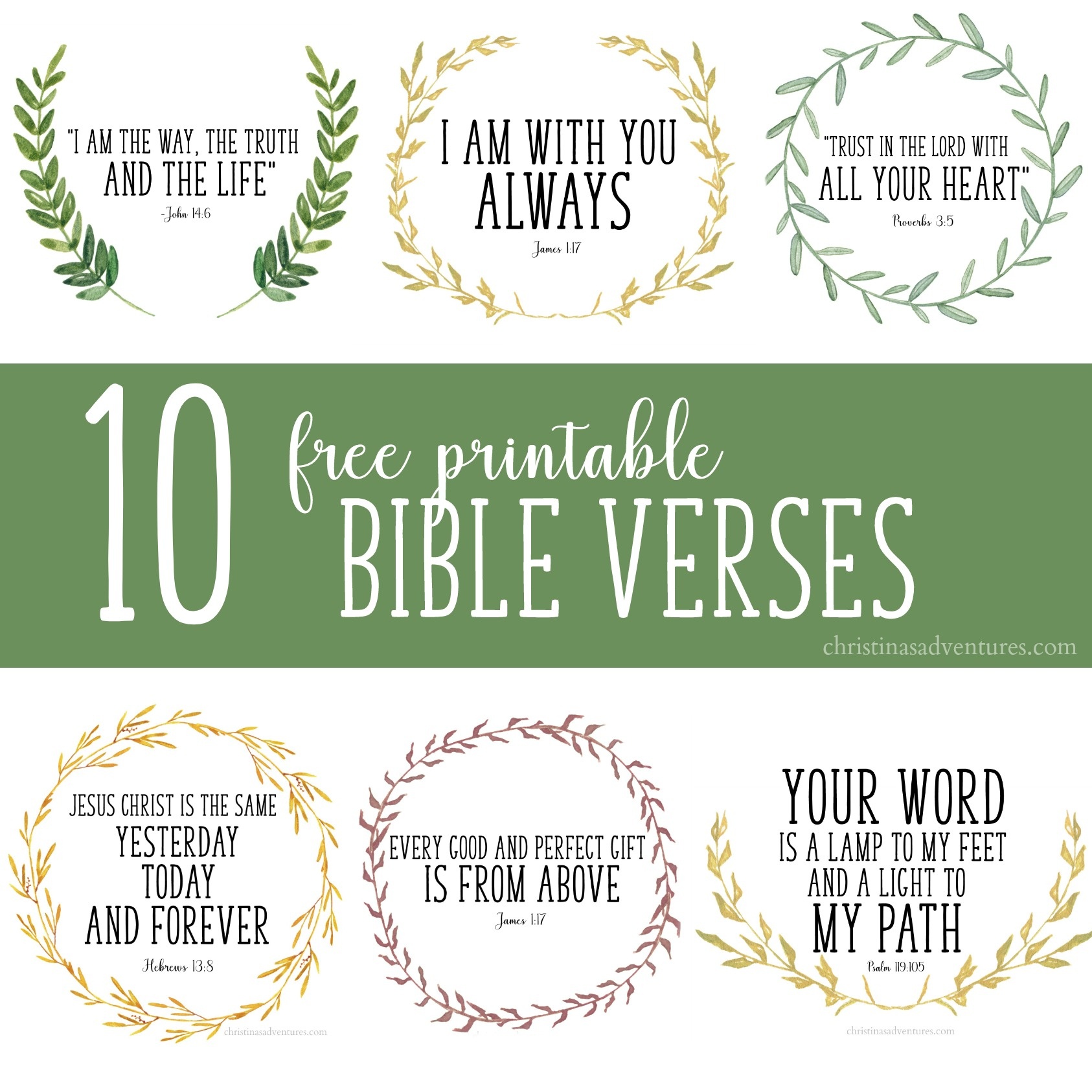 Free Printable Bible Verses - Christinas Adventures - Free Printable Scripture Verses