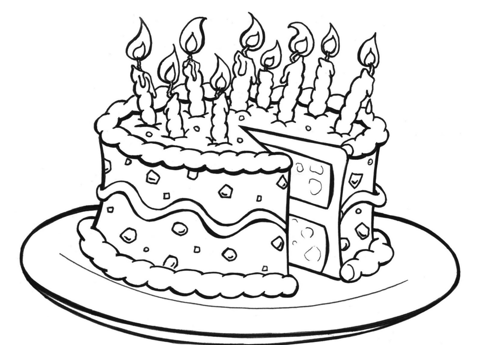 Free Printable Birthday Cake Coloring Pages For Kids - Free Printable Pictures Of Birthday Cakes