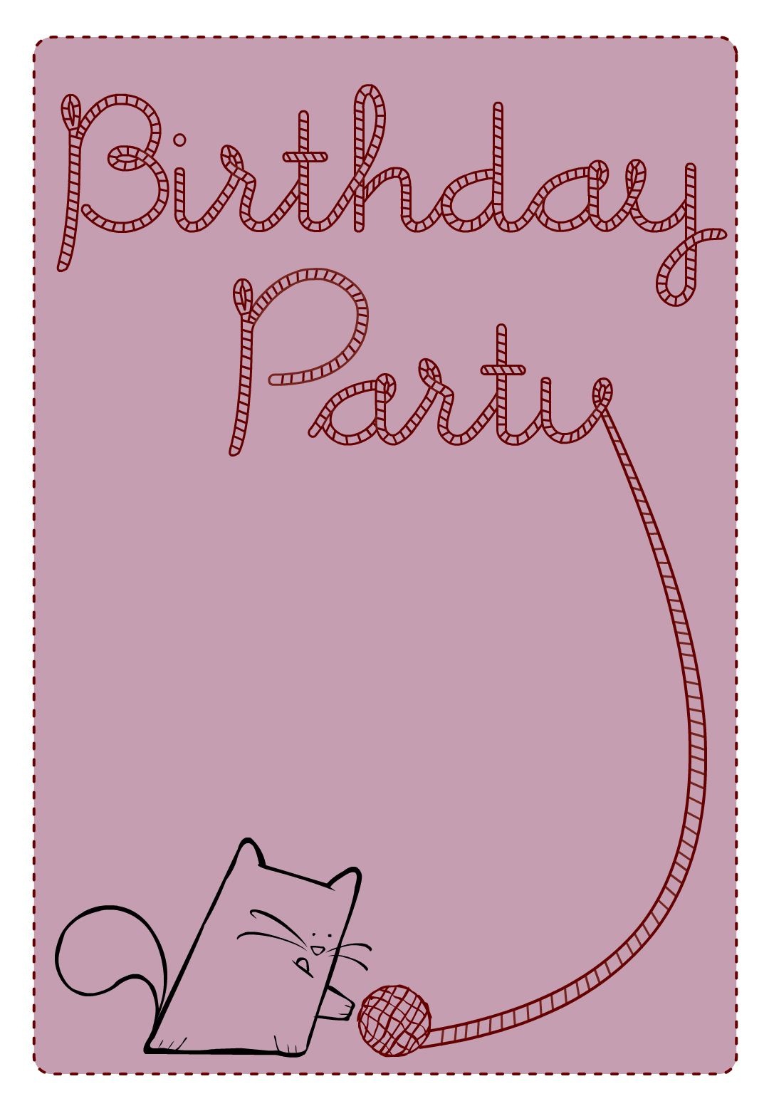 Free Printable Birthday Party Cat Invitation | Birthday Party Ideas - Free Printable Birthday Invitations Pinterest