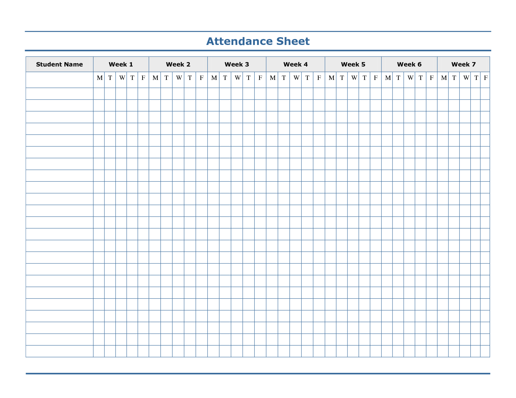 Free Printable Blank Attendance Sheets | Attendance Sheet - Free Printable Attendance Forms For Teachers