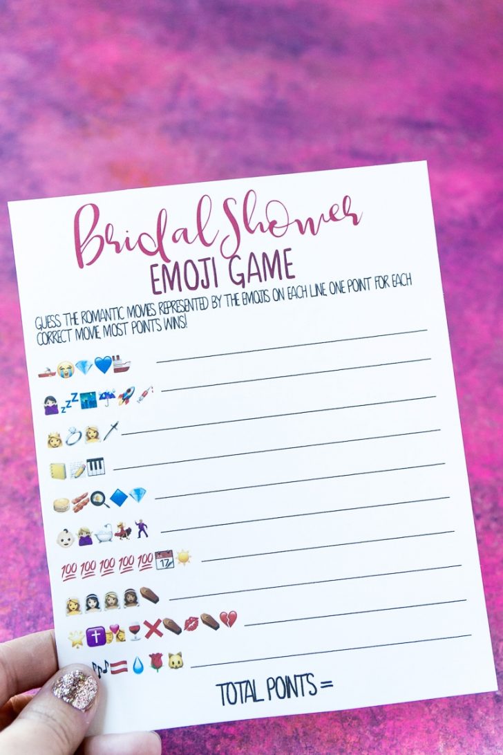 Emoji Bridal Shower Game Free Printable