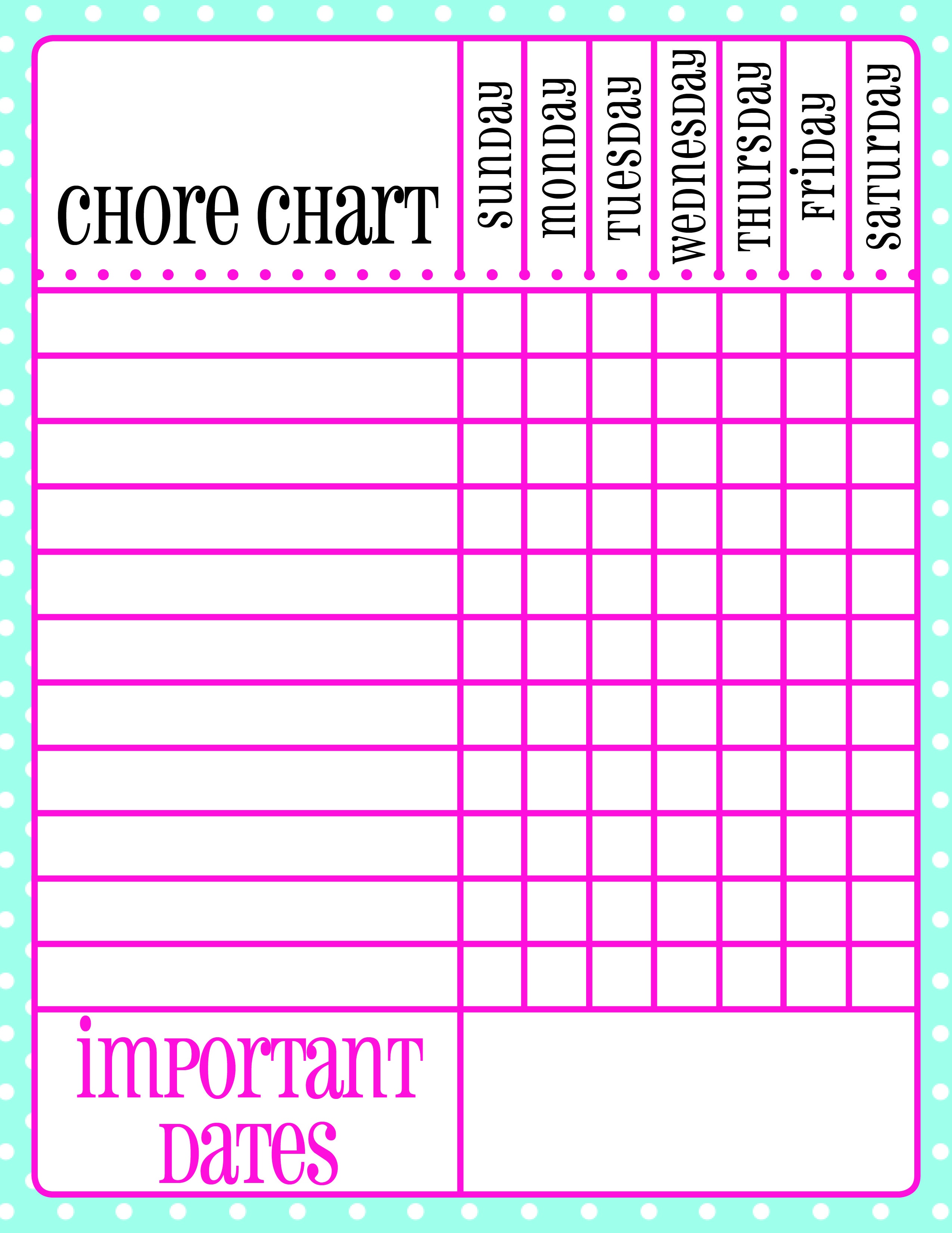 Free Printable Chore Chart For Kids | Organizing | Printable Chore - Free Printable Chore Charts For Multiple Children