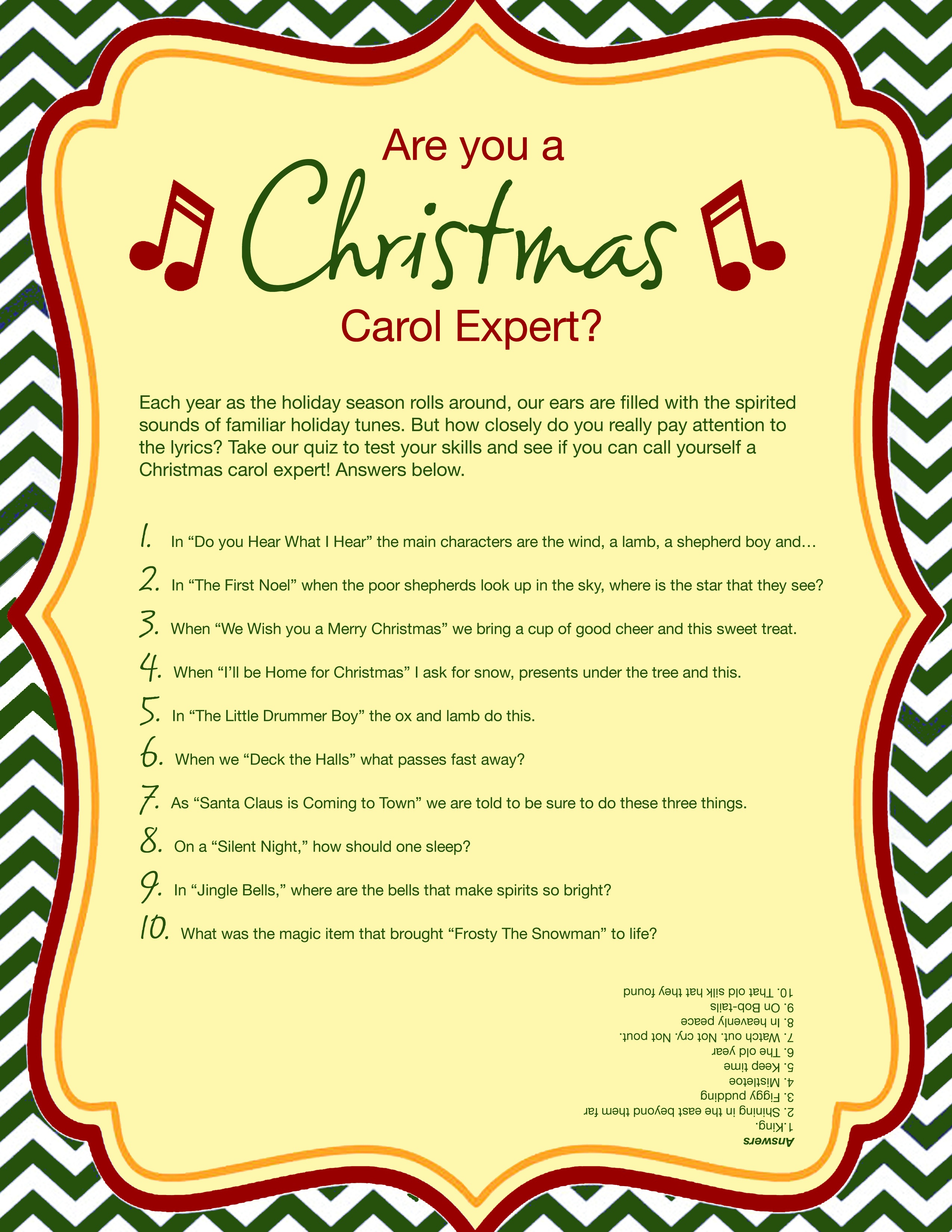  Free Printable Christmas Carol Quiz American Greetings Kwanzaa 