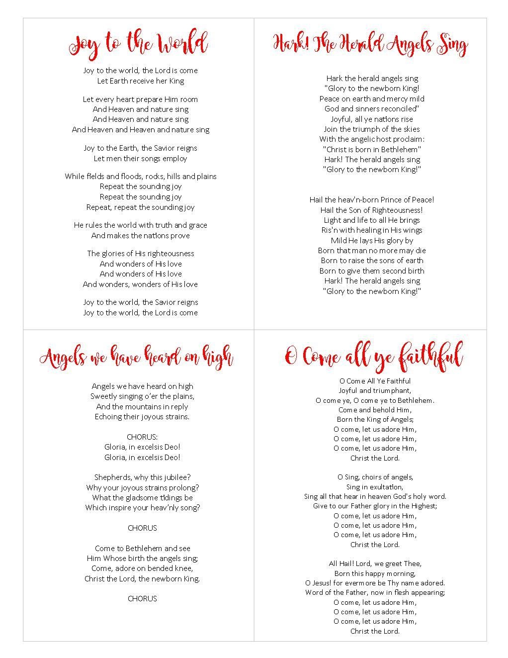 Free Printable Christmas Carols Booklet Free Printable A To Z