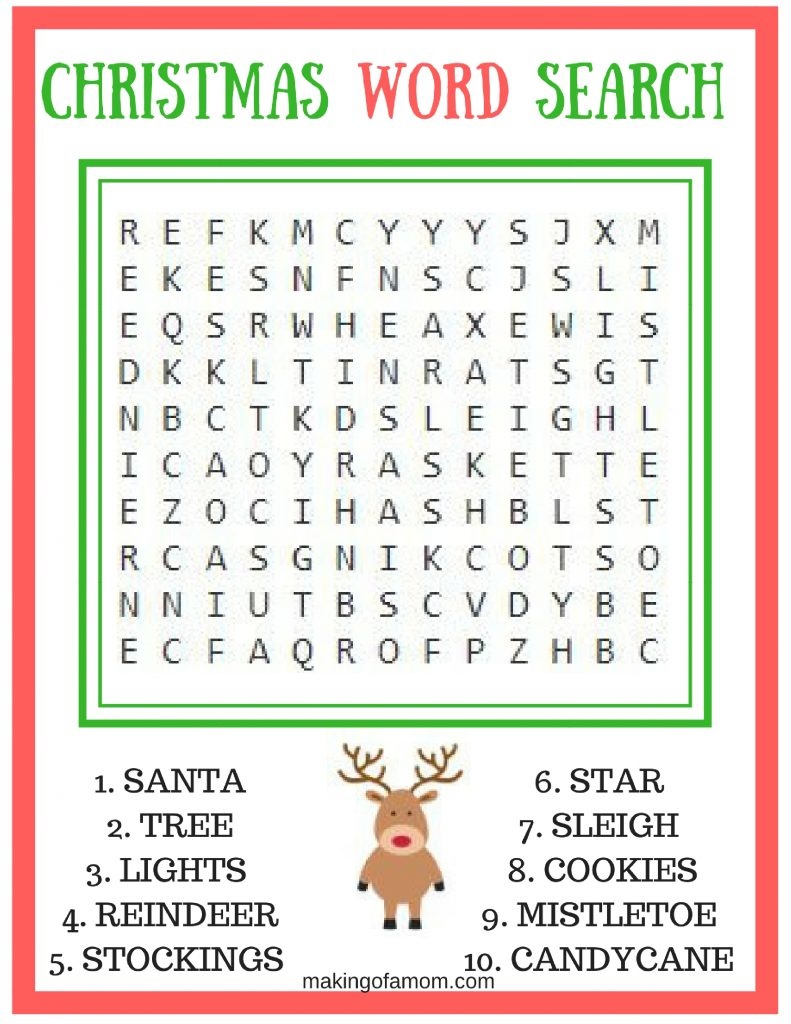 Free Printable Christmas Word Games For Adults Free Printable A To Z