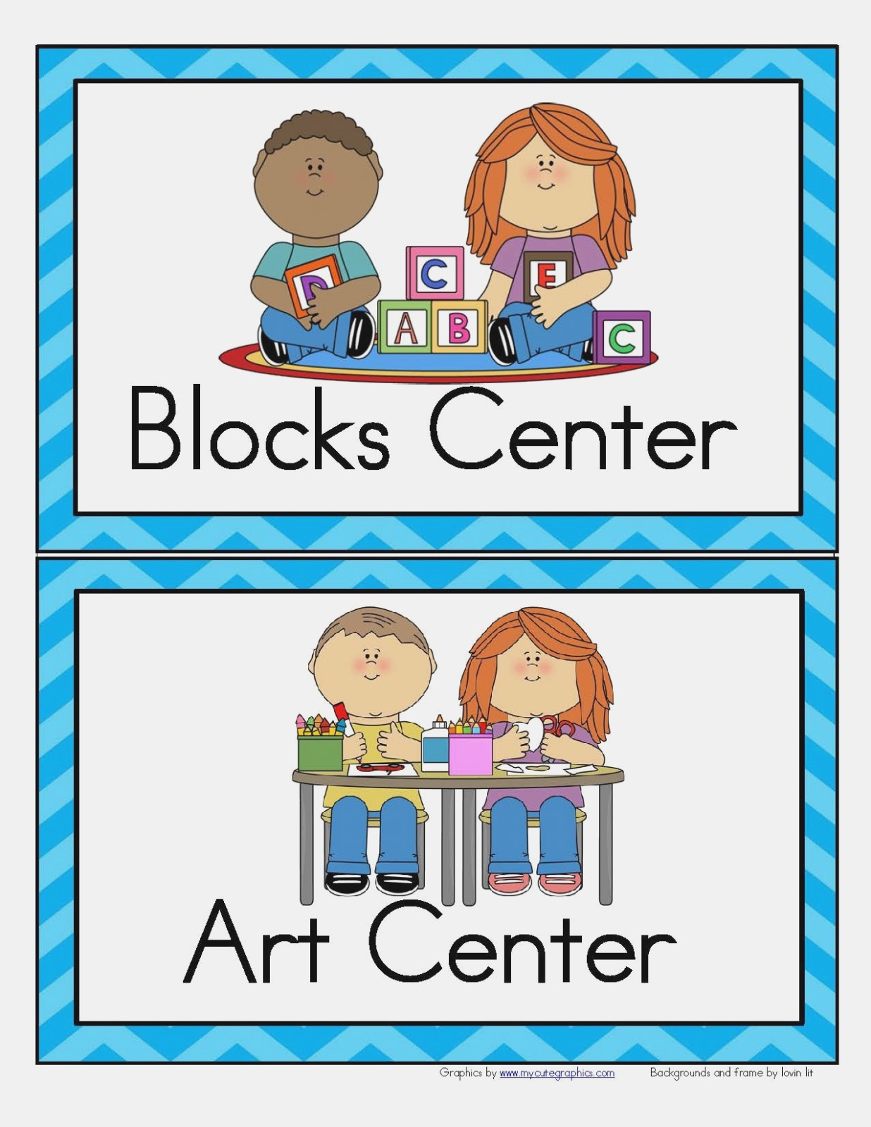 Free Printable Center Signs For Pre K Free Printable A To Z