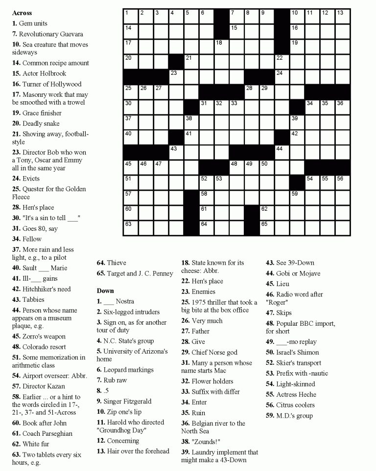 free-printable-crossword-puzzles-online