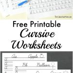 Free Printable Cursive Worksheets | Copywork, Notebooking And   My Spelling Dictionary Printable Free