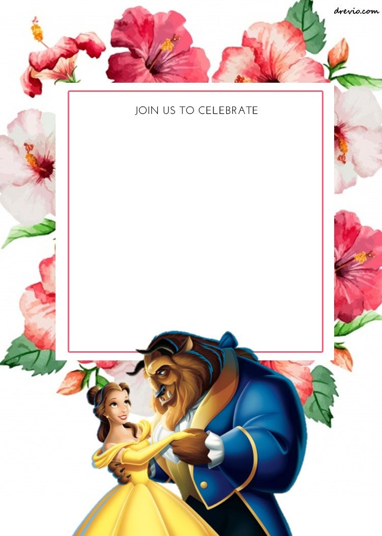 Free Printable Disney Princess Floral Invitation Template | Free - Free Printable Disney Invitations