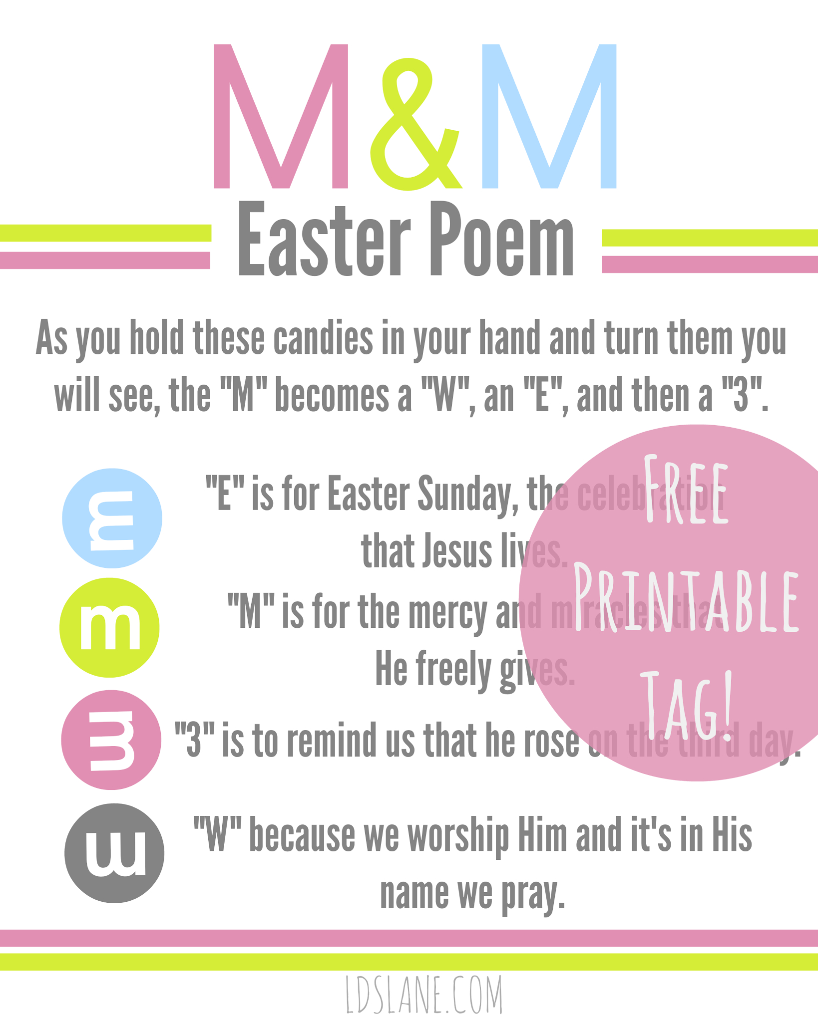 Free Printable: Easter M &amp;amp; M Poem Tags | Youth Sermons | Easter - Free Printable Easter Sermons