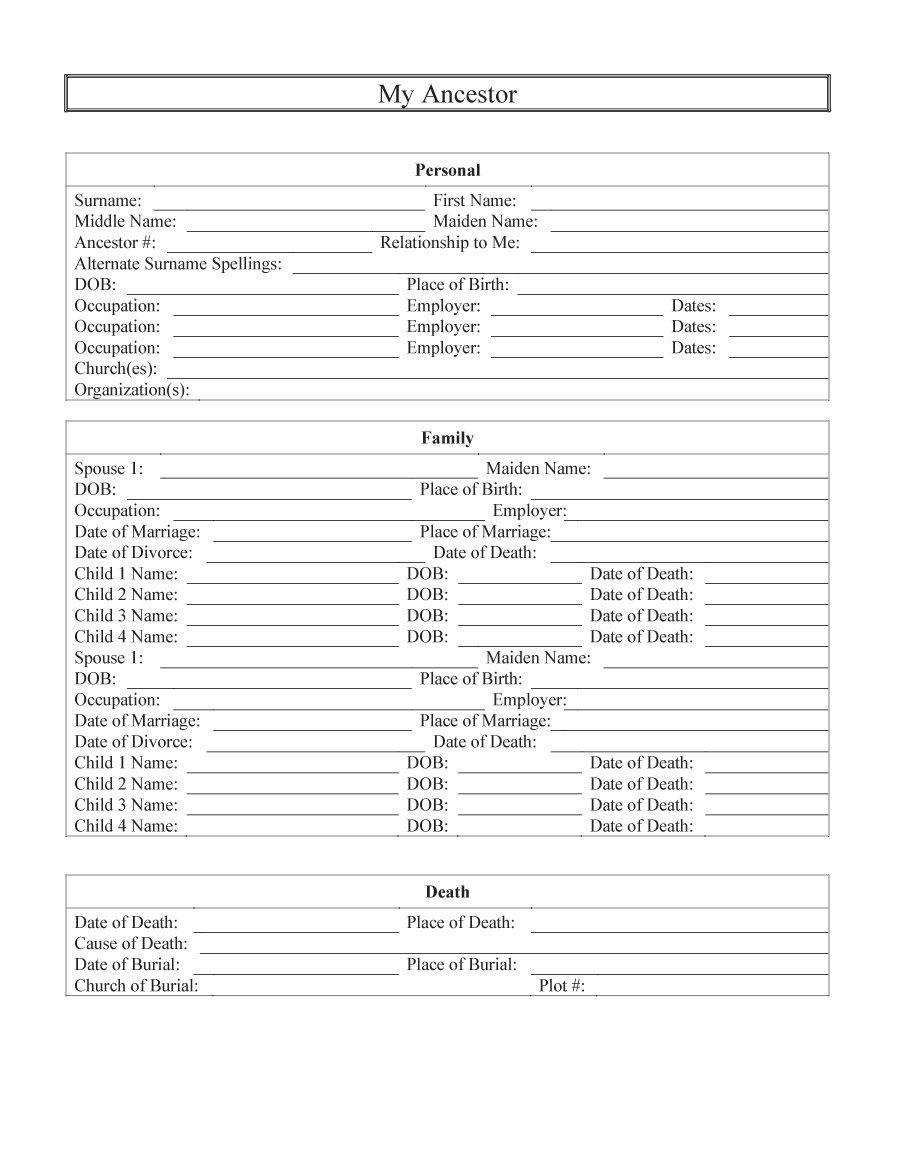 Free Printable Family Tree Worksheets | Shop Fresh - Free Printable Genealogy Worksheets