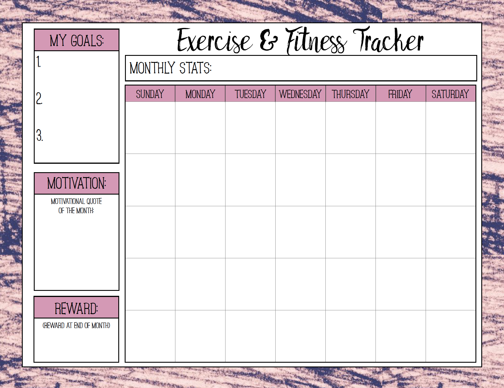 Free Printable Fitness Trackers: 3 Different Monthly Designs - Free Printable Fitness Worksheets