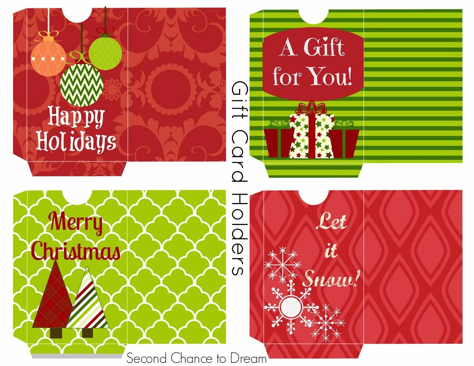 Free Printable Gift Tags &amp;amp; Gift Card Holders | Christmas Printables - Free Printable Christmas Gift Cards