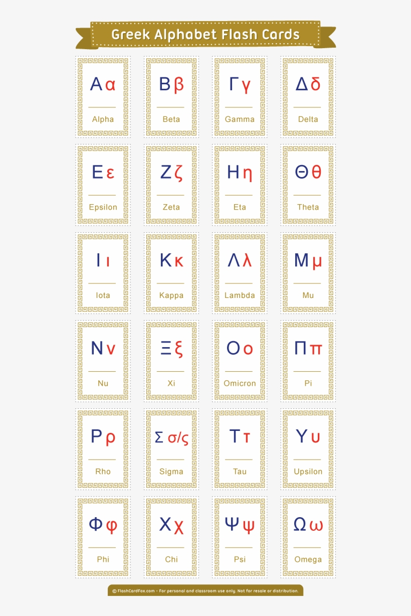 Koine Greek Alphabet Chart 4296