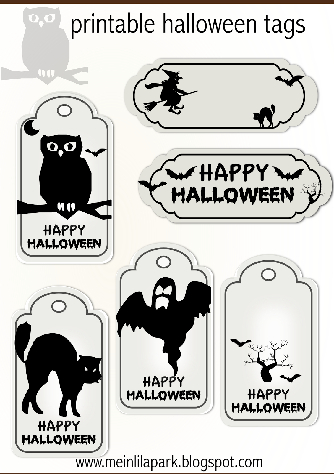 Free Printable Halloween Tags - Druckvorlage Halloween - Freebie - Free Printable Halloween Place Cards