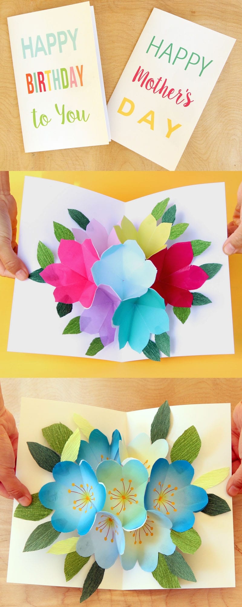 Free Printable Happy Birthday Card With Pop Up Bouquet - A Piece Of - Free Printable Birthday Cards For Her