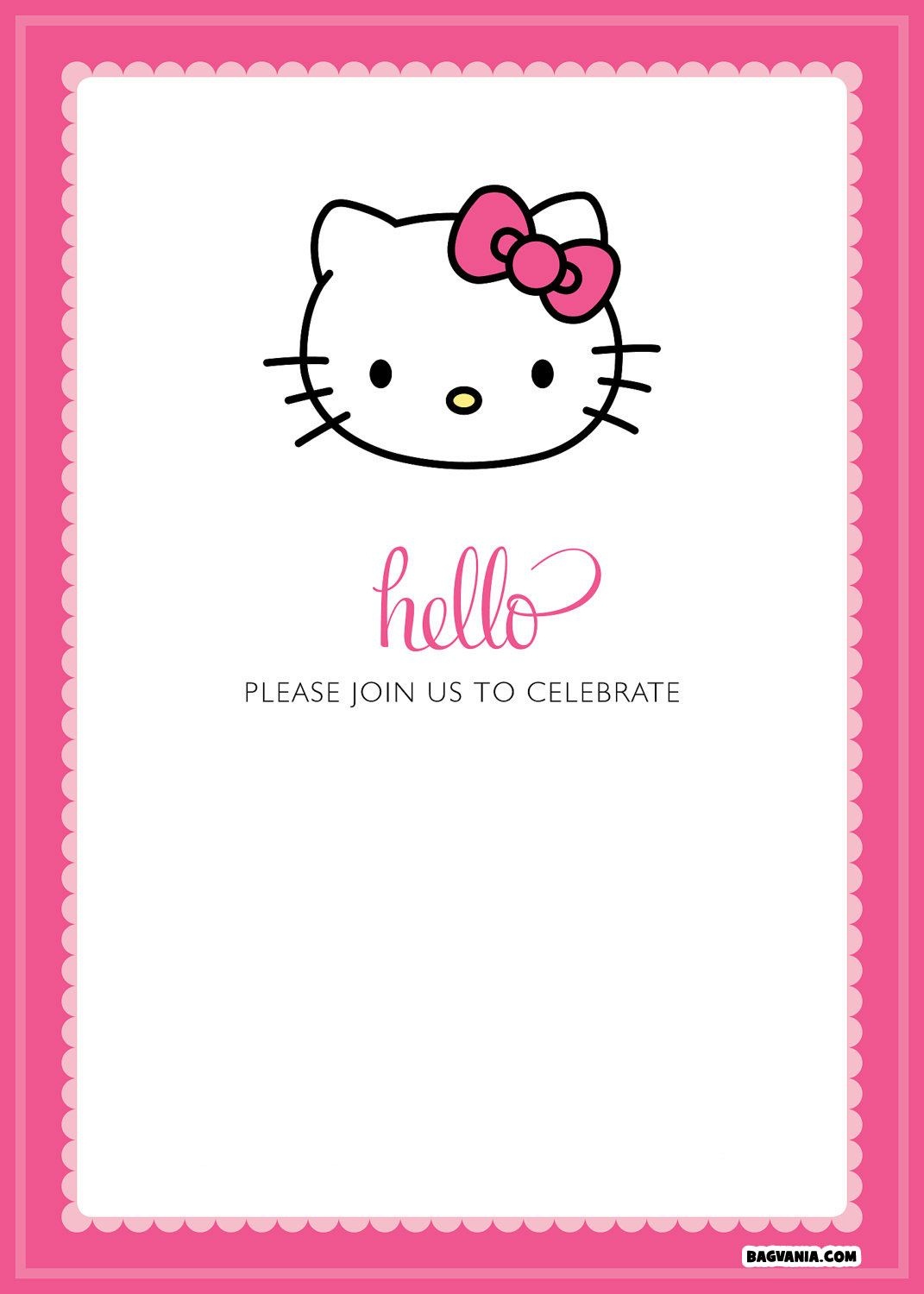 Free Printable Hello Kitty Birthday Invitations – Bagvania Free - Free Printable Hello Kitty Baby Shower Invitations