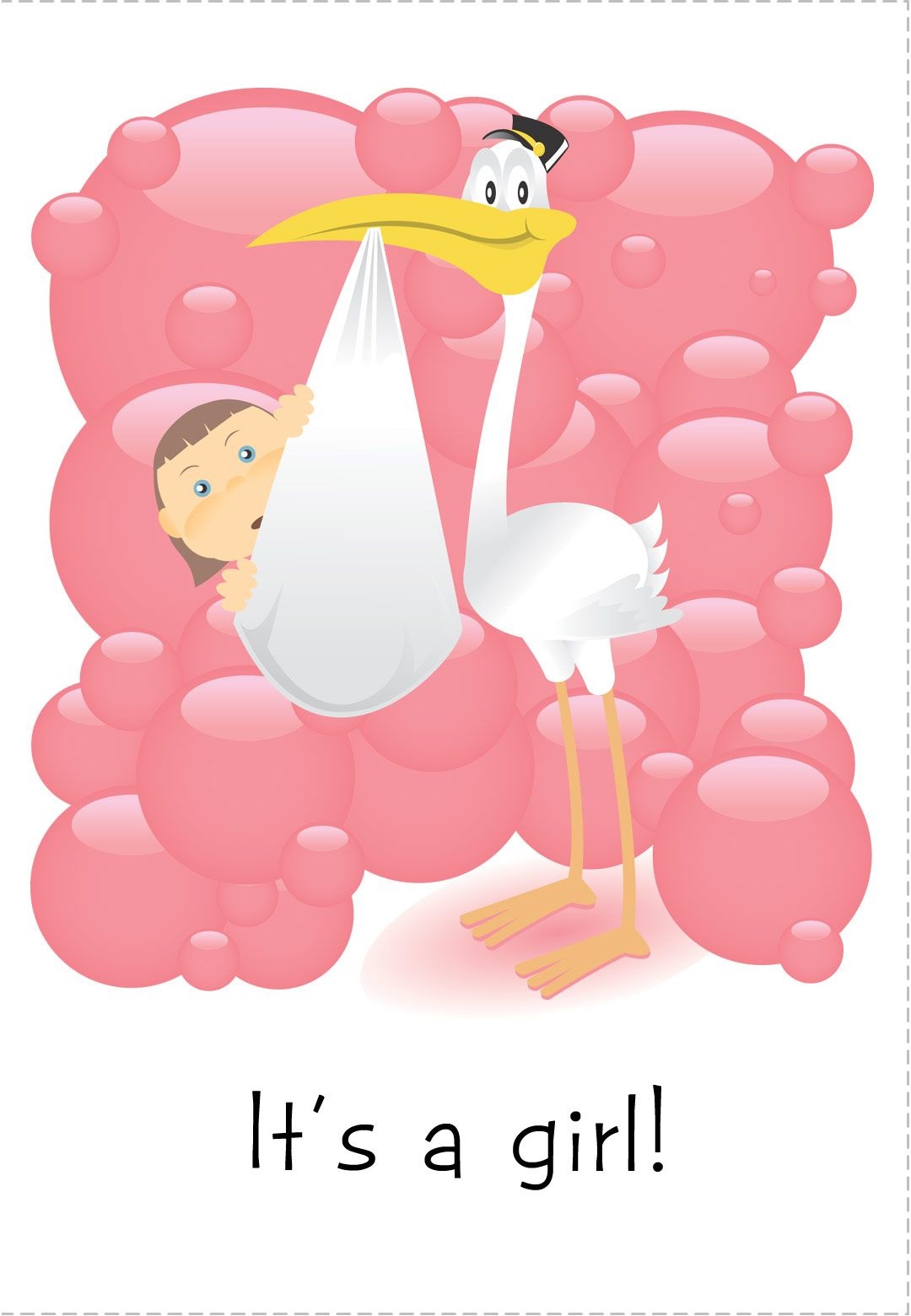 Free Printable &amp;#039;it&amp;#039;s A Girl&amp;#039; Greeting Card | Baby Shower | Baby - Free Printable Congratulations Baby Cards