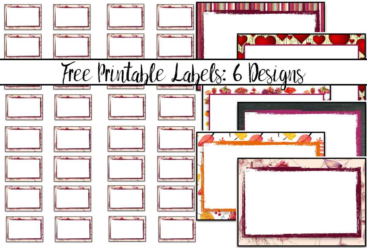Free Printable Labels: 6 Different Designs - Free Printable Labels For Bottles