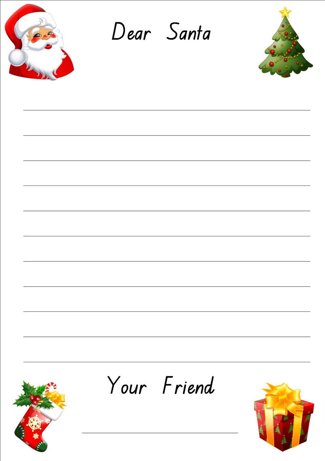 Free Printable: Letter To Santa Paper - Free Printable Santa Paper