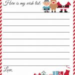Free Printable Letter To Santa Template ~ Cute Christmas Wish List   Free Printable Christmas Wish List