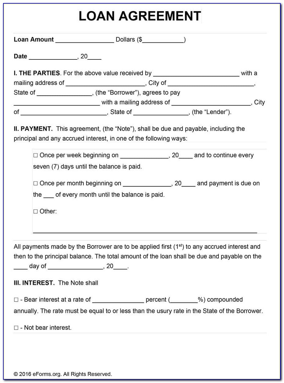 Free Printable Loan Agreement Form - Form : Resume Examples #yd24Drk2Be - Free Printable Loan Forms