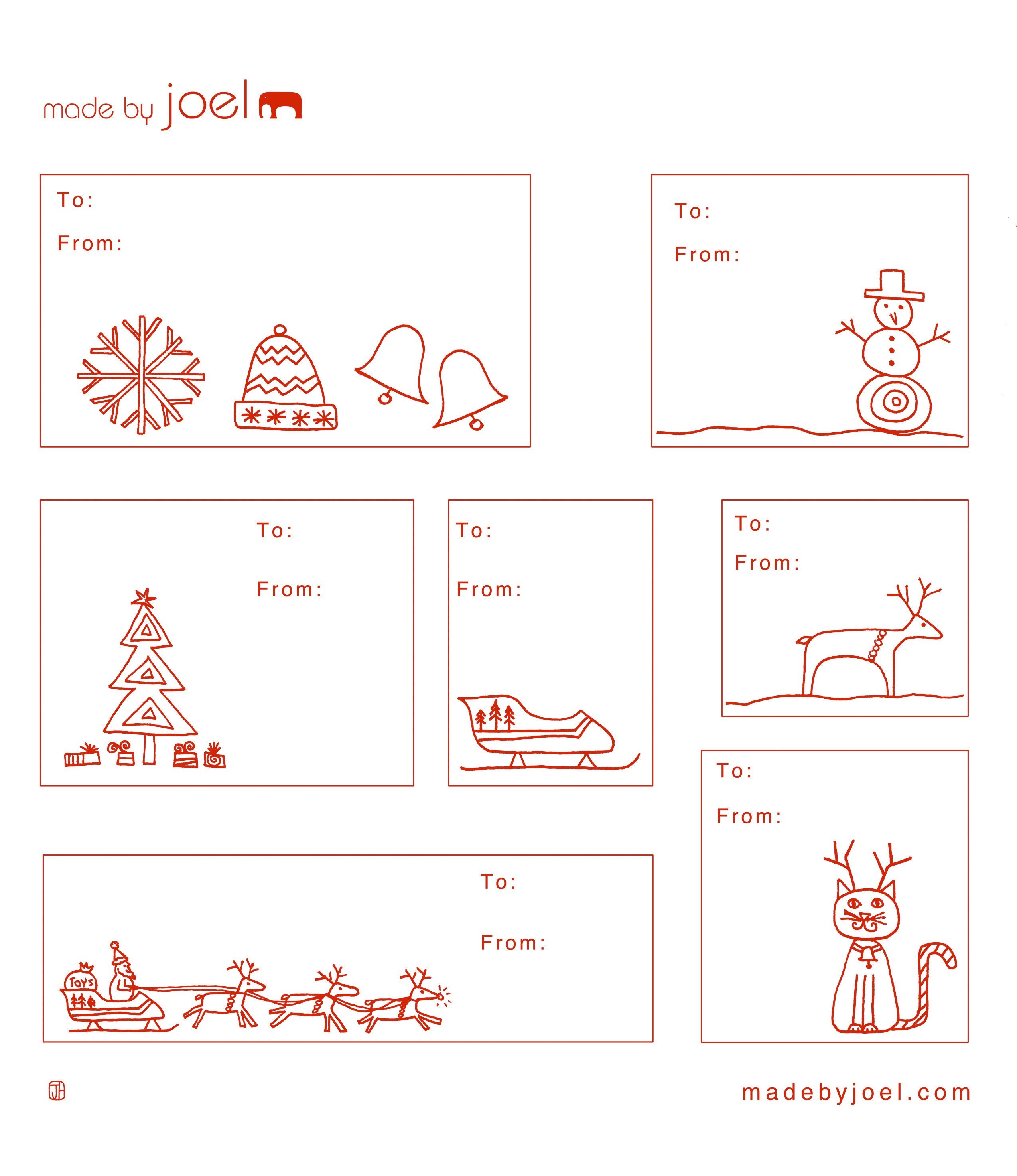 Free Printable: Madejoel » Holiday Gift Tag Templates - Free Printable Christmas Gift Tags