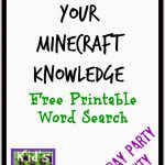 Free Printable Minecraft Crossword Search: Test Your Minecraft   Free Printable Minecraft Activity Pages