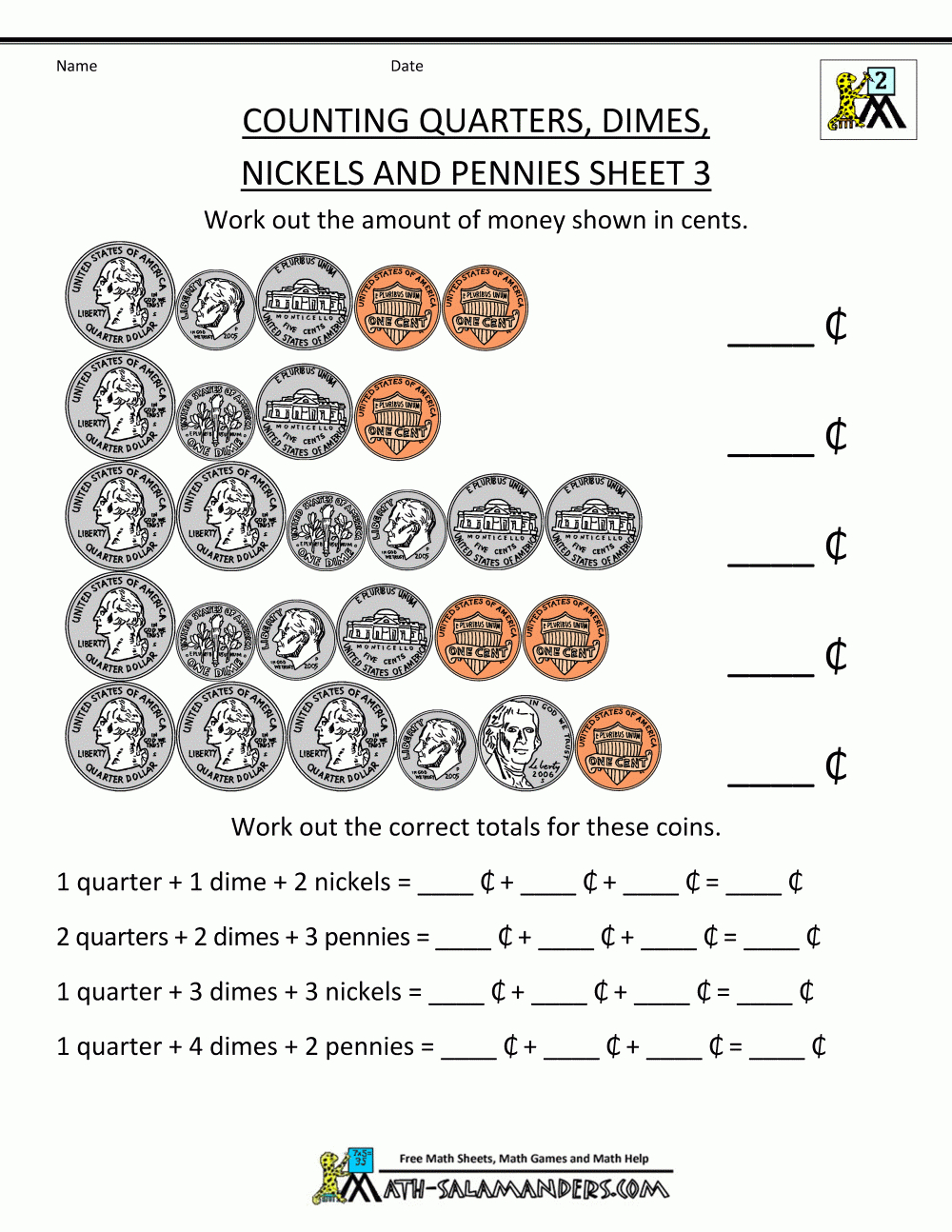 Free Printable Money Worksheets | Money Worksheets For Kids - Free Printable Second Grade Math Worksheets