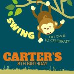 Free Printable Monkey Animal Birthday Invitation Template Idea   Free Printable Monkey Birthday Party Invitations