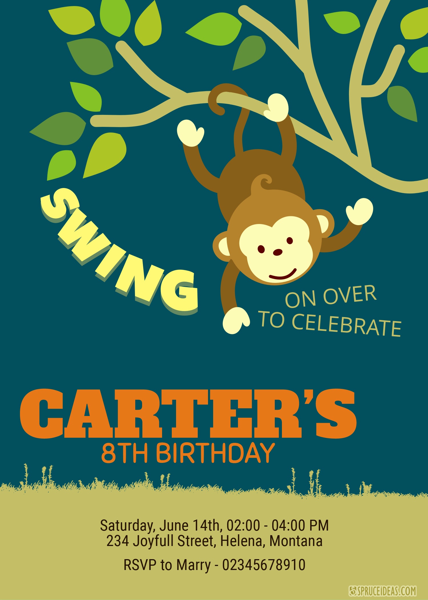 Free Printable Monkey Animal Birthday Invitation Template Idea - Free Printable Monkey Birthday Party Invitations