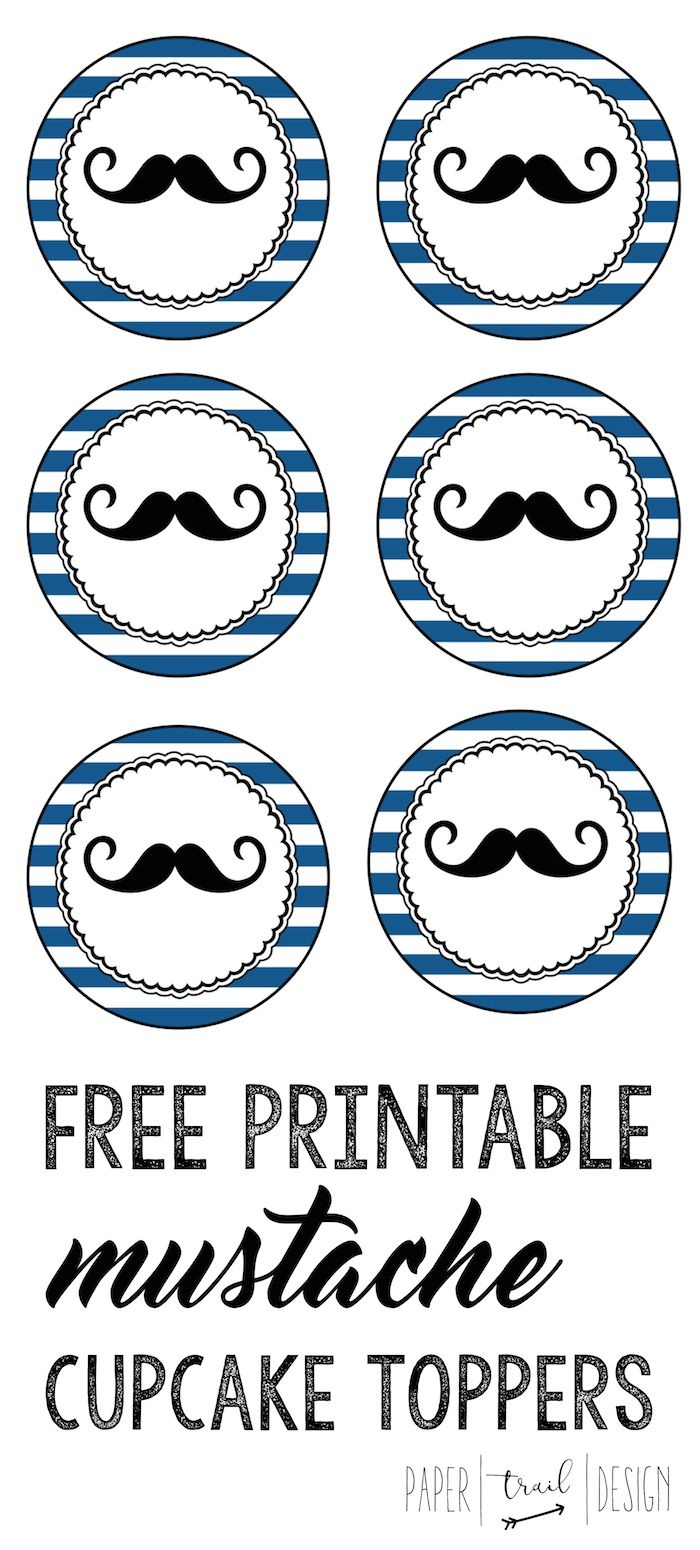 Free Printable Mustache Cupcake Toppers | What A Beautiful Idea - Free Printable Whale Cupcake Toppers